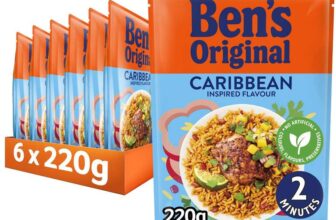 BENS ORIGINAL Caribbean or Peri Peri Microwave Rice, Bulk Multipack 6 x 220g pouches (£4.96 S&S)