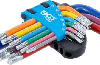 BGS 74466 L-Type Wrench Set Multicolour Short T-Star (for Torx) with Ball Head T10 – T50 9 pcs