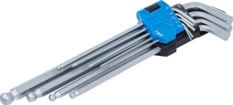BGS 790 L-Type Wrench Set extra long internal Hexagon / internal Hexagon with Ball Head 1.5 – 10 mm 9 pcs.
