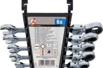 BGS Diy 30005 Ratchet Combination Wrench Set Flexible Heads Inch Sizes 1/4 – 9/16 6 pcs.