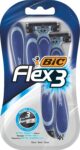 BIC Flex 3 Disposable Razors for Men, 3 Blade, Moveable Blades, Pack 4