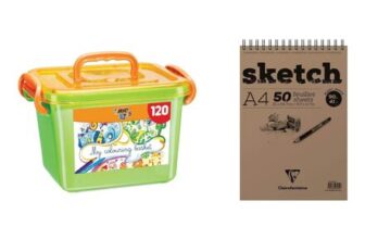 BIC Kids 120-Colour Pencils and Felt Pens Set with Box