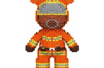BLOXTEAM 32CM Firefighter Bear Building Block Set, 3150PCS