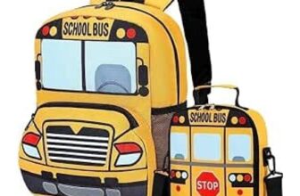 BLUBOON Toddler Backpack Boy Preschool School Bus Insulated Lunch Box