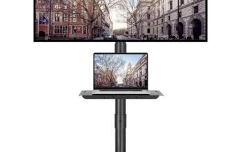BONTEC Mobile TV Stand on Wheels, 23-60 Inch, Tilt, Height Adjustable, 25kg – w/Voucher & At Checkout – Sold by bracketsales123 / FBA