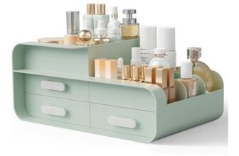 BTGGG Makeup Organizer and Skincare Storage with Drawers, Green
