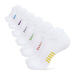 BUDERMMY Womens Trainer Ankle Socks, 6 Pairs, Cushioned, Non-Slip