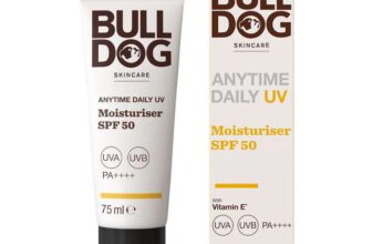BULLDOG SKINCARE Anytime Daily UV Face Moisturiser for Men, SPF 50, 75ml
