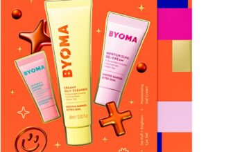 BYOMA Star Power Brightening Trio Skincare Set (5ml, 60ml, 15ml) Mini Eye Gel, Jelly Cleanser & Moisturising Gel Cream, Hydrating, De-Puffing & Glow Boosting, Travel Size, Holiday Essentials