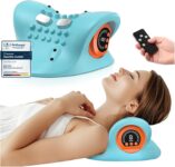 Back Shoulder and Neck Massager with Heat, EMS Back Neck Massager, Neck and Shoulder Relaxer, Neck Cloud – Cervical Traction Device, Cervical Neck Traction Pillow, 3 Modes, 6 Speeds