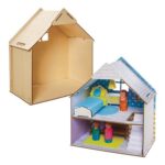 Baker Ross FN199 Wooden Dolls House Kit – Build Your Own