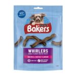 Bakers Whirlers Bacon and Cheese Dog Treats 130g X6