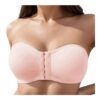 Bandeau Strapless Wireless Push-up Bra, Pink, Size S