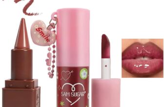 Baorder 2PCS Lip Combo Set,Matte Gradient Lip Liner Pencil and Hydrating Keychain Purple Lip Gloss Tint,Non-Sticky,Long-Lasting,High Pigment Lip Makeup Kit for Women