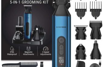 BarberBoss All-in-one Mens Grooming Kit, Beard, Hair & Body Trimmer with Nose & Ear Trimmer and Foil Shaver,