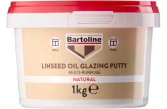 Bartoline Linseed Oil Glazing Putty 1kg Multi-Purpose Window & Frame Sealant Ideal for Wood & Metal Frames