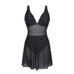 Bathing Suit with Mesh Dress Swimsuit Black/dark Red by Full Volume by EMP