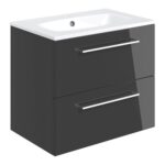 Bathstore Milford 2 Door Anthracite Wall Hung Basin Unit 610mm