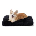 Bedsure Dog Crate Bed, Washable Fluffy Mattress, 74x53cm, Black