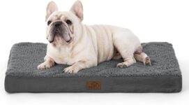 Bedsure Orthopedic Dog Bed with Washable Cover for Small Dogs, 76x51cm Grey