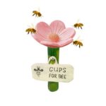 Bee Watering Station with Flower-Shaped Cups and Stake Base