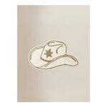 Beige Cowboy Hat Cotton Bath Mat