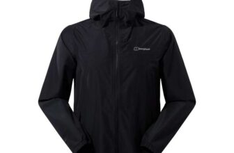 Berghaus Mens Deluge Pro 3.0 Waterproof Hydroshell Warm Lightweight Jacket, Black, Size M & L – w/Voucher