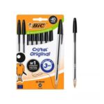 Bic Cristal Original Black Ballpoint Pens Medium (1.00 Mm) – Box of 10 10pk