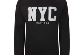 Bigdude Applique Crew Neck Jumper Black