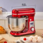 BioloMix 6L Stand Mixer in Red, 1200W DC Motor, 6 Speeds, LED Timer & Accessories from BioloMix Local Store