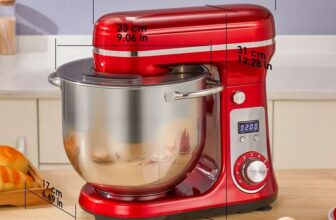 BioloMix 6L Stand Mixer in Red, 1200W DC Motor, 6 Speeds, LED Timer & Accessories from BioloMix Local Store