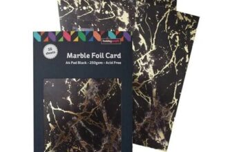 Black Marble Foil Card A4 16 Sheets
