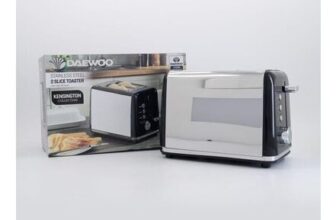 Black Stainless Steel Two Slice Toaster 22x32cm