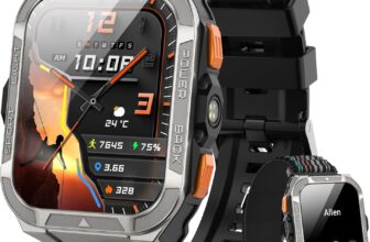 Blackview Military Smart Watch for Men Built-in GPS, Compass, LED Torch AI, ChatGPT, Translator 100-Day Battery Bluetooth Calls Health Monitor 170 Sports IP68 Waterproof for iOS Android