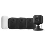 Blink Outdoor 4 Cameras Blink Mini 2K Indoor Camera (Black), Sync Module Core included