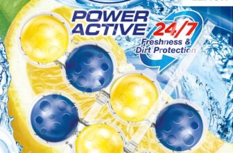 Bloo Power Active Toilet Rim Block Lemon, with Anti-Limescale, Cleaning Foam, Dirt Protection and Extra Freshness – Pack of 2 Rimblocks