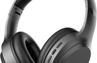 Bluetooth Headphones Over Ear 82H Playtime Foldable Wireless Headphones 3EQ Hi-Fi Sound Modes Lightweight Over Ear Headphones with Microphone for PC/Travel/Gaming/Office
