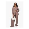 Boohoo Crinkle Low Rise Straight Leg Trouser