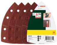 Bosch 25 pcs. Sanding Sheet Set (for Wood, Body Fillers, Paint, Varnish, Grit 40/80/120/180, 11 Holes, 102 x 62.93 mm for Multi-Sanders)