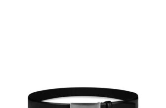 Boss Mens Baxton Brushed Metal Plaque Belt