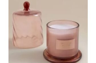 Botanical Tropical Bloom Swirl Cloche Candle