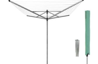Brabantia Lift-O-Matic 50m Rotary Airer 50m With Ground Spike Cover