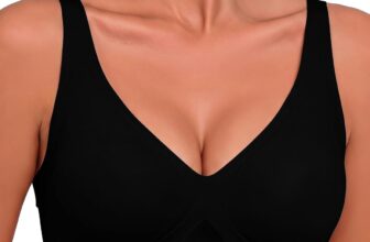 Bresdk Jelly Bras for Women Wireless Deep V Mesh Bra Seamless Soft Support jelly strip support, mesh centre and side panels, adjustable wide straps and extender included