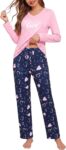 Bresdk Womens Pyjamas Cotton Long Sleeve Printed Winter Pjs Set