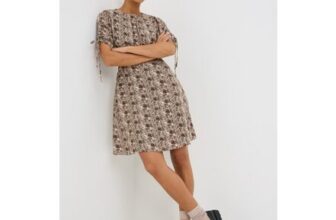Brown Animal Mini Tea Dress