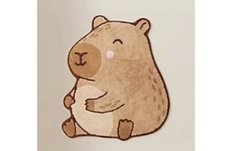 Brown Capybara Cotton Bath Mat