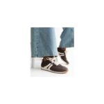 Brown Faux Brushed Leather Panelled Trainers