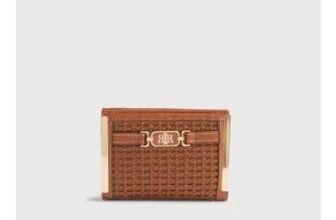 Brown Weave Foldout Purse