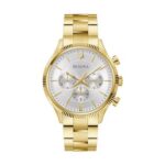 Bulova Classic 42mm Chronograph Gold Tone Bracelet Watch