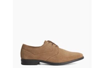 Burtford – Beige Suede Lace-up Gibson Shoe